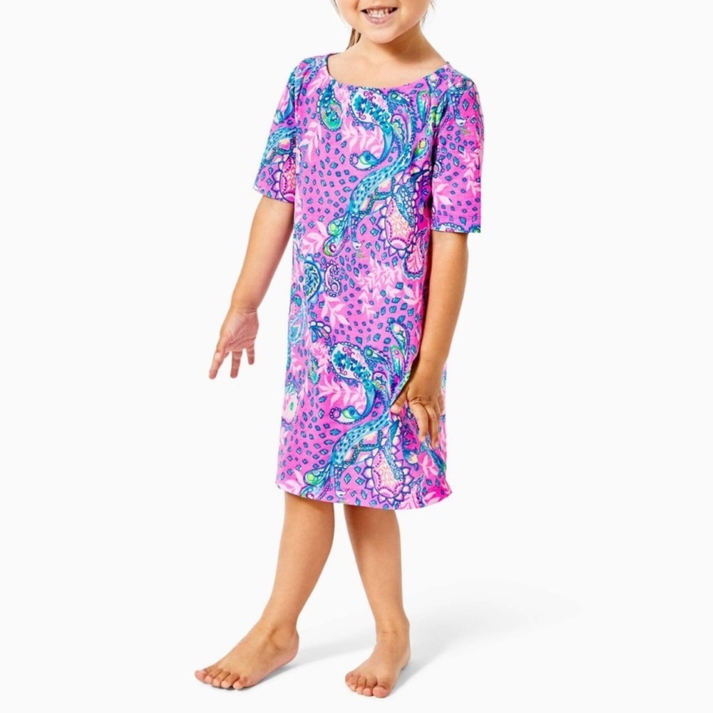 Lilly Pulitzer Mini Marlowe Dress in plumeria pink Strut Your Stuff L (8-10) &XL